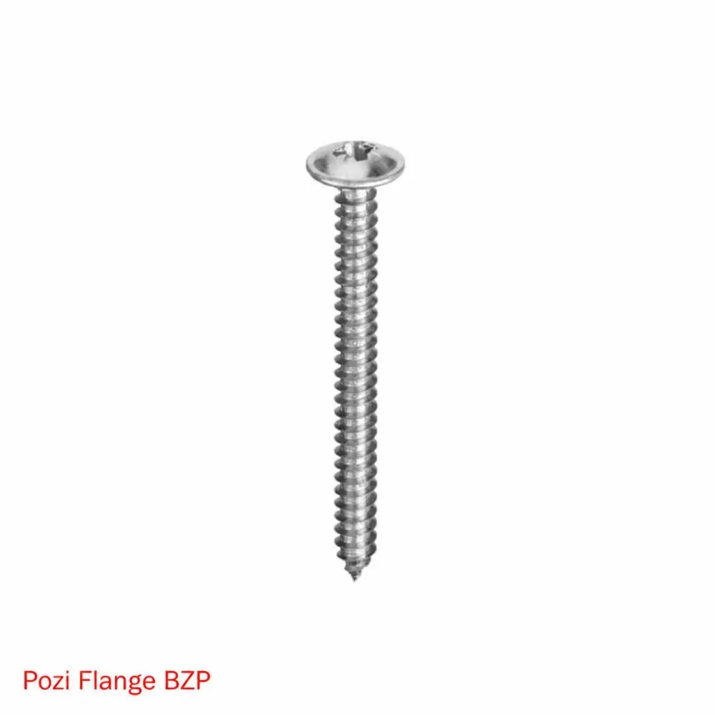 AI Generated Pozi Flange BZP label - red text bottom left (screw)