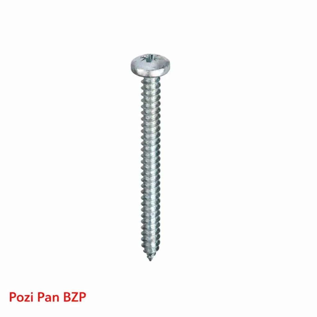 AI Generated Pozi Pan BZP label - red text bottom left (screw)