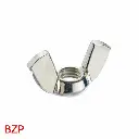 AI Generated Silver wing nut with BZP red label (Arial, bottom-left)