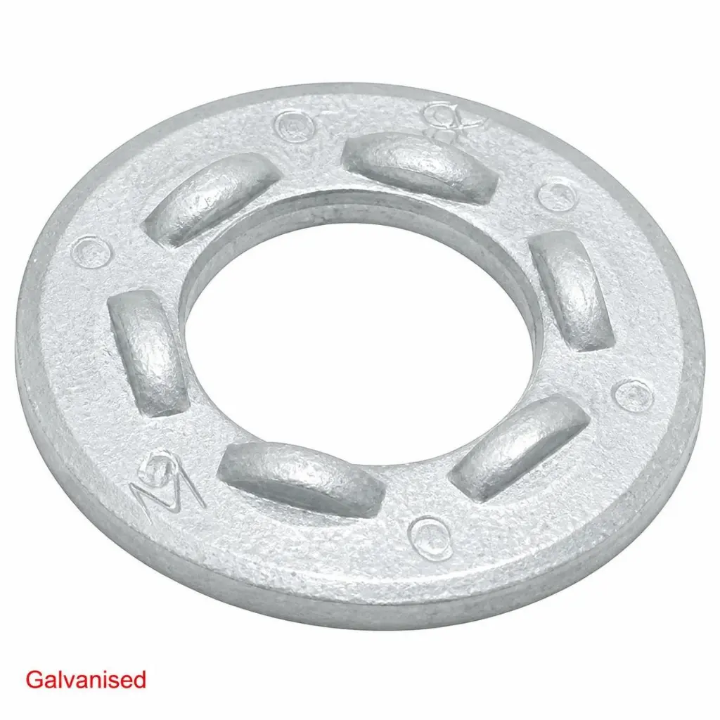 AI Generated DTI washer - Galvanised finish with label