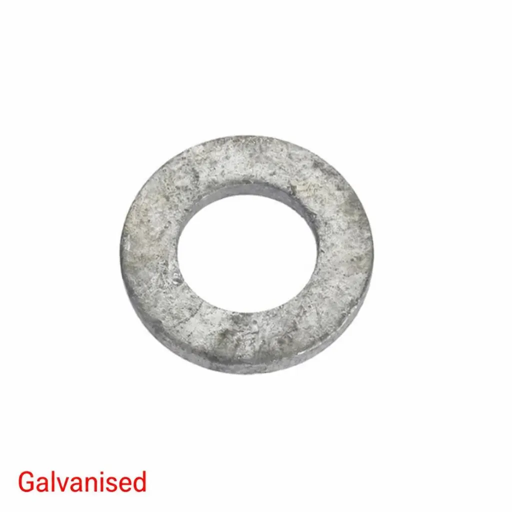 AI Generated Galvanised label - red text bottom left (washer)