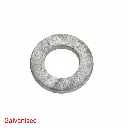 AI Generated Galvanised label - red text bottom left (washer)