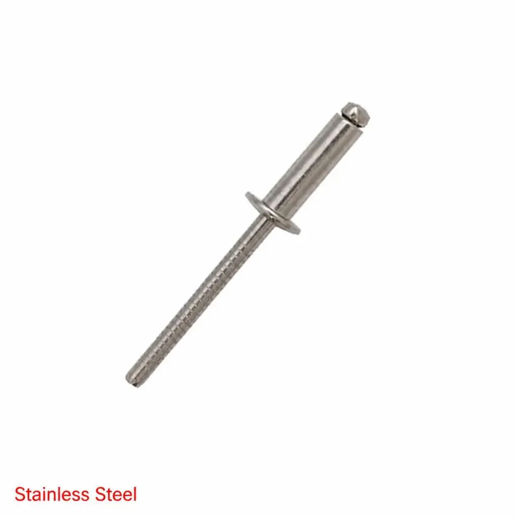 AI Generated Stainless Steel label - red text bottom left (rivet)