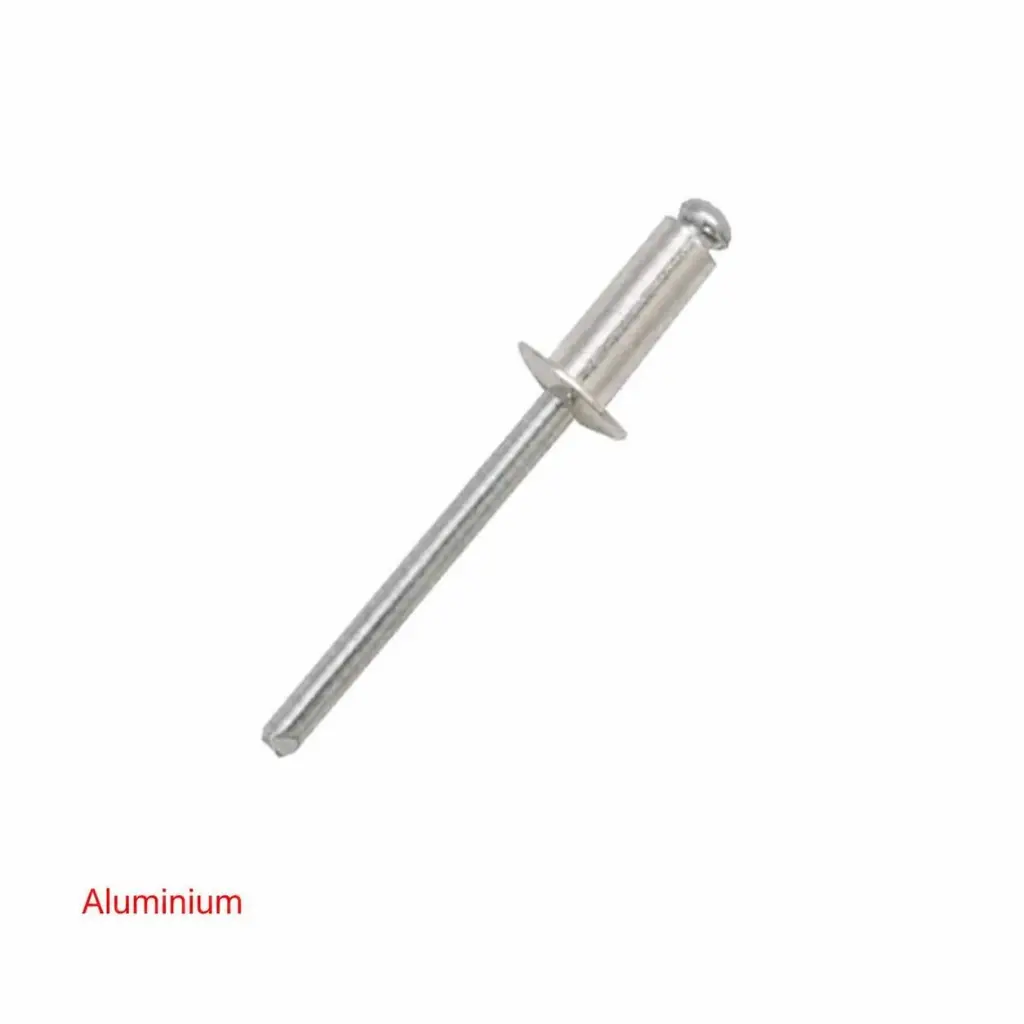 AI Generated Aluminium label - red text bottom left (rivet)